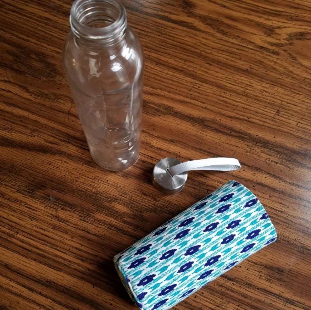 New- Travel Glass Bottle with Fabric Sleeve